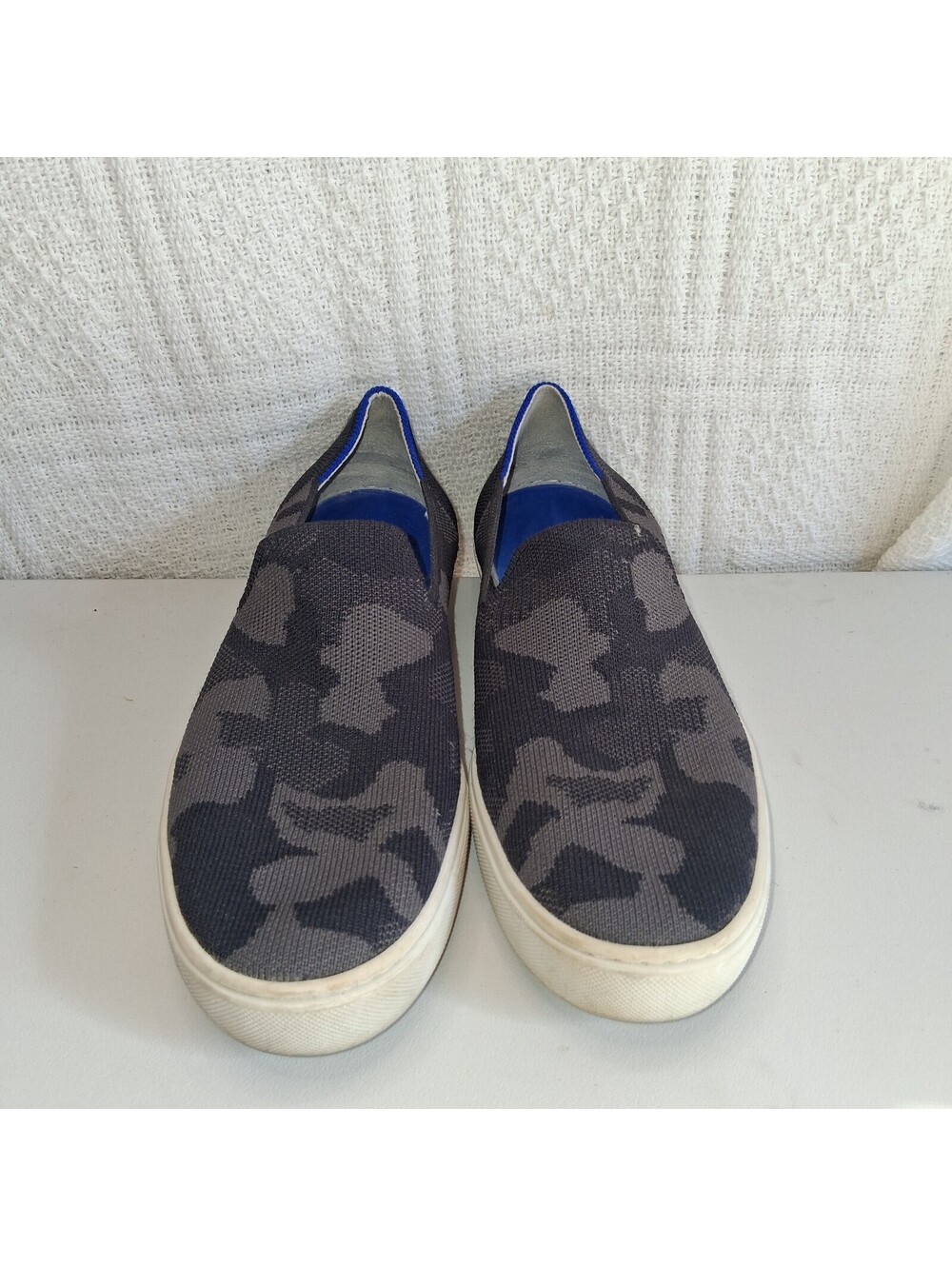 Rothy's The Original Sneaker Grey Camo Slip On Shoes Size 7.5 - AS IS No Insoles